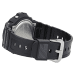 Rugged outdoor watch with durable black casing, rubber strap, and stainless steel buckle.