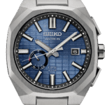 Stylish Seiko Astron GPS Solar watch with blue dial and stainless steel octagonal case.