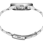 Stainless steel chronograph watch showcases elegance, durability, and modern functionality in a sleek design.