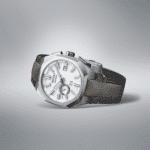 Stylish Seiko Astron GPS watch with silver dial and leather strap, perfect for modern enthusiasts.