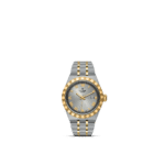 Stunning Tudor watch with silver dial and gold accents, perfect for luxury enthusiasts.