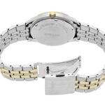 Elegant Seiko watch with stainless steel and gold accents, perfect for formal and casual wear.
