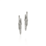 Elegant silver earrings with sparkling gemstones and a unique organic design for versatile style.