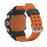 Vibrant orange G-Shock watch with durable carbon and resin construction for active lifestyles.