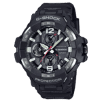 Durable G-SHOCK watch with analog-digital display, solar power, and sporty design for outdoor activities.