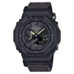 Stylish G-Shock watch by Casio with durable design, analog-digital display, and Bluetooth connectivity.