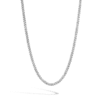 Elegant silver herringbone necklace on a white background, showcasing craftsmanship and timeless style.