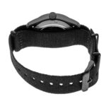 Durable black nylon strap watch with sleek matte casing, perfect for outdoor and casual wear.