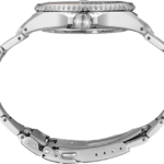 Sleek stainless steel watch with elegant design, durable bracelet, and sophisticated sporty appeal.