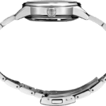 Sleek stainless steel watch showcasing polished design, elegant strap, and modern functionality.