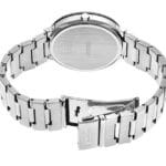 Seiko watch with brushed stainless steel back and elegant bracelet design for timeless style.