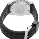 Stylish Seiko diving watch with rubber strap, showcasing water resistance and elegant design.
