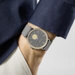 Stylish mens wristwatch with grey dial and elegant strap, perfect for contemporary fashion.