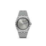 Elegant Tudor stainless steel watch with diamond markers, sunburst dial, and day-date features.