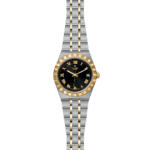 Luxurious Tudor watch with gold accents and black dial, perfect for elegant style.