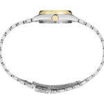 Stylish silver and gold wristwatch with a polished finish, perfect for any occasion.