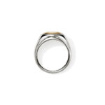 Stylish silver and gold ring with modern design, perfect for any occasion.