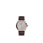 Elegant Tudor wristwatch with stainless steel and rose gold, featuring a textured silver dial.