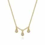Elegant gold necklace with sparkling pendants, perfect for both casual and formal occasions.