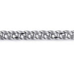Intricate silver chain with polished and matte links, showcasing timeless elegance and craftsmanship.