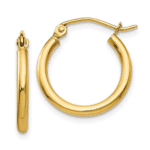 Classic gold hoop earrings with a polished finish, perfect for any occasion or outfit.