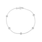Elegant silver bracelet with sparkling stones and a polished finish, perfect for any occasion.