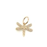 Elegant rose gold dragonfly charm with sparkling rhinestones for jewelry enthusiasts.