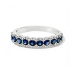 Elegant blue sapphire ring in white gold, showcasing vintage charm and exquisite craftsmanship.
