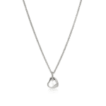 Elegant silver necklace with heart-shaped pendant and sparkling stones, perfect for any occasion.