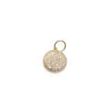 Elegant round gold pendant with sparkling cubic zirconia stones, perfect for any occasion.