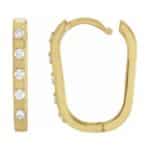 Elegant gold hoop earrings with sparkling stones, perfect for any occasion.