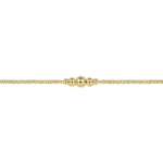 Elegant gold chain bracelet with spherical beads, showcasing timeless minimalist design and craftsmanship.