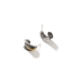Elegant swirling silver and gold earrings with dynamic design perfect for any occasion.