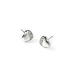Elegant heart-shaped silver earrings with sparkling stones, perfect for any occasion.