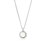 Elegant silver necklace with an octagonal pendant, perfect for any occasion.