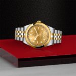 Luxurious two-tone gold and stainless steel watch with elegant design and striking details.