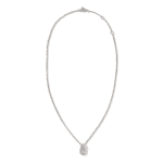 Elegant sterling silver necklace with teardrop pendant and sparkling stones, perfect for any occasion.