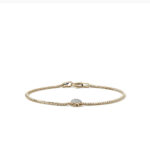 Elegant yellow gold bracelet with sparkling centerpiece, perfect for timeless style and sophistication.