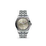 Elegant Tudor watch with stainless steel case, luminous hands, and versatile design for any occasion.