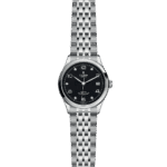 Tudor watch featuring a stainless steel case, textured dial, and elegant bracelet design.