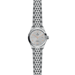 Tudor stainless steel watch featuring a luxurious silver dial and elegant bracelet.