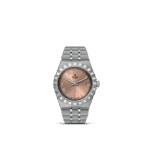 Tudor stainless steel wristwatch with rose-gold dial and elegant design, ideal for luxury enthusiasts.