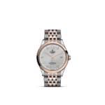 Elegant Tudor watch with polished stainless steel and rose gold design for luxury style.