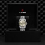 Luxury Tudor watch in elegant presentation box showcasing timeless design and superior craftsmanship.