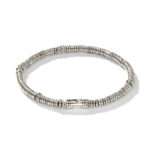Stylish spiral wire bracelet in silver, featuring a secure elegant clasp for modern fashion.