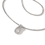 Elegant teardrop diamond necklace with a delicate silver chain for timeless sophistication.