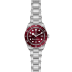 Elegant Tudor watch with maroon dial and stainless steel bracelet, perfect for any occasion.