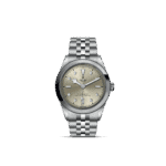 Elegant Tudor wristwatch with stainless steel case, diamond markers, and refined design for luxury style.