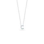 Elegant silver necklace with sparkling C initial pendant, perfect for personalized gifts.