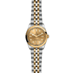 Luxury Tudor watch with gold and stainless steel design, chronometer certified for precision.